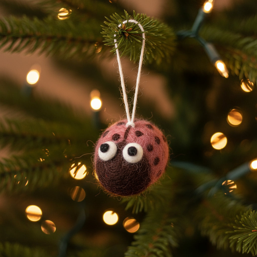 Colorful Ladybug Felt Ornaments