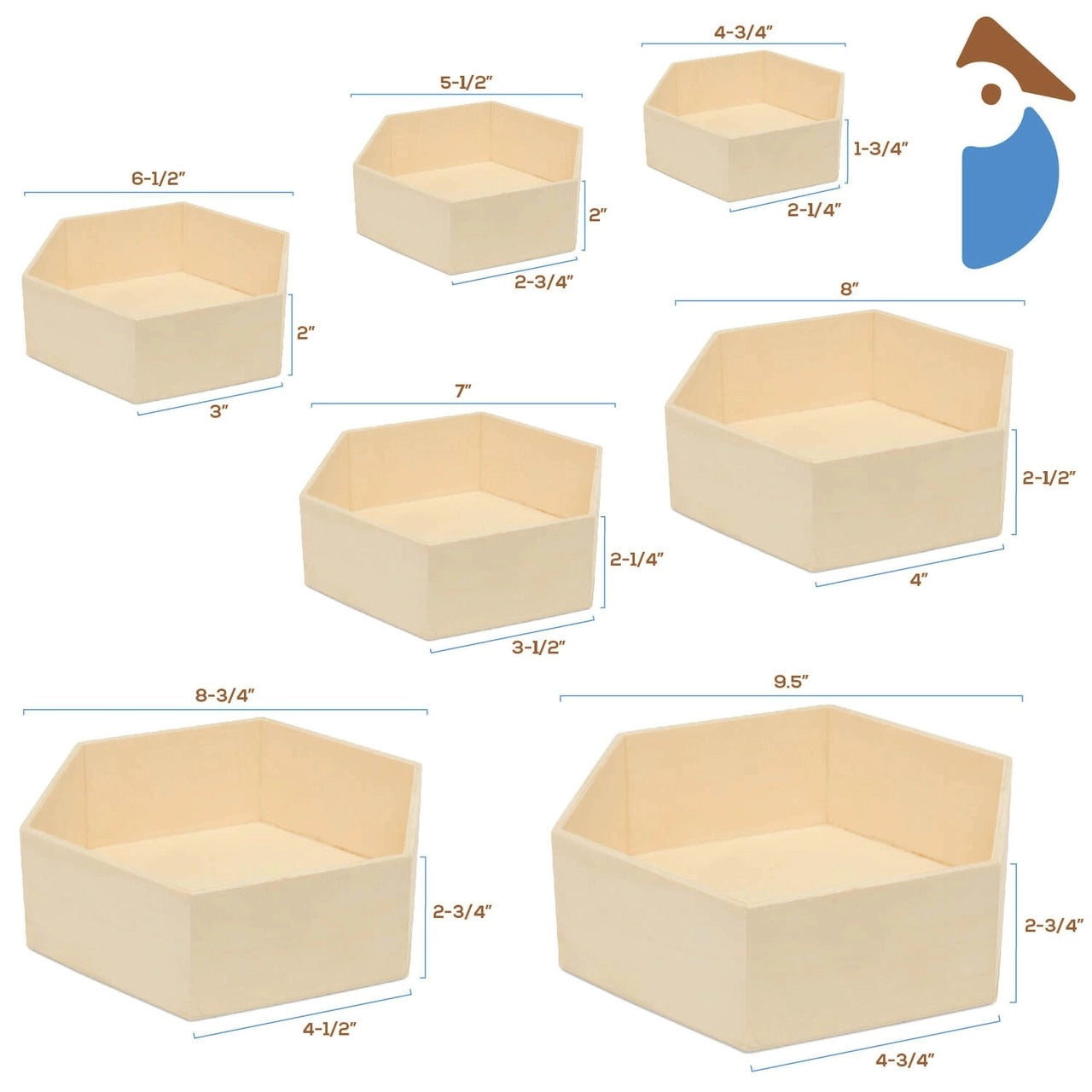 Hexagon Floating Shelves with Backs