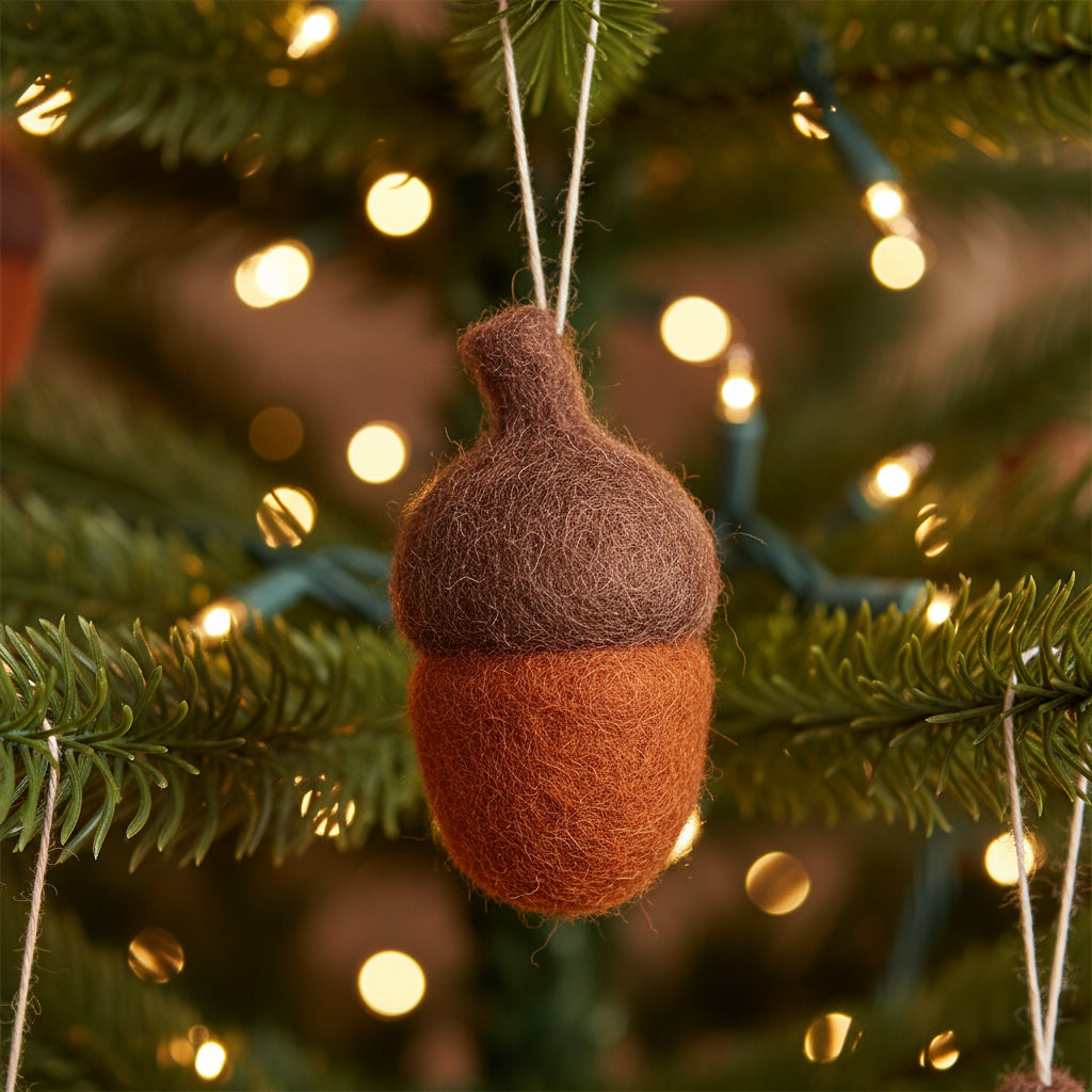 Rusty Red Felt Acorns