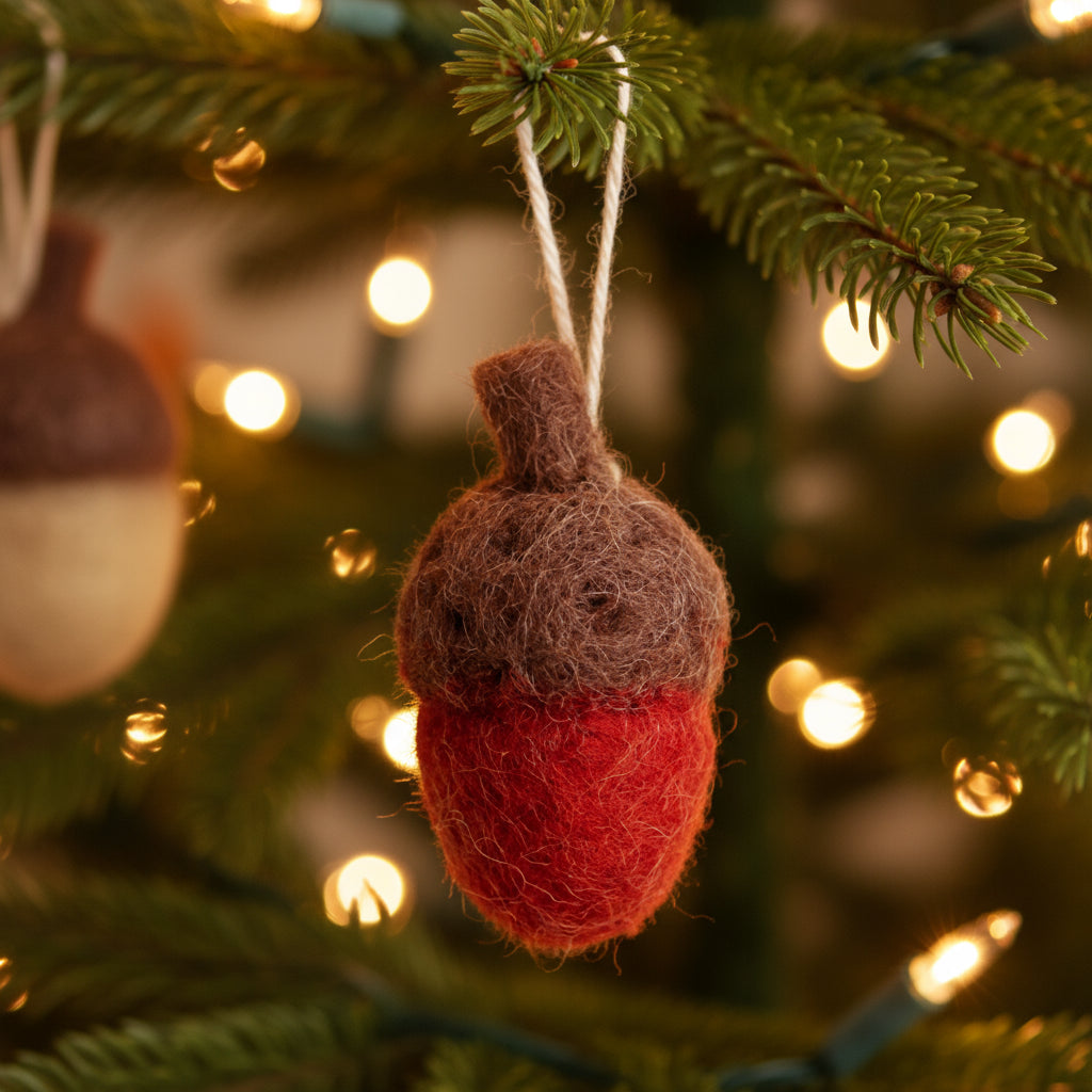 Rusty Red Felt Acorns