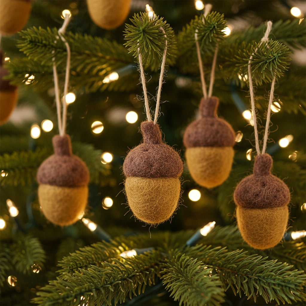 Rusty Red Felt Acorns