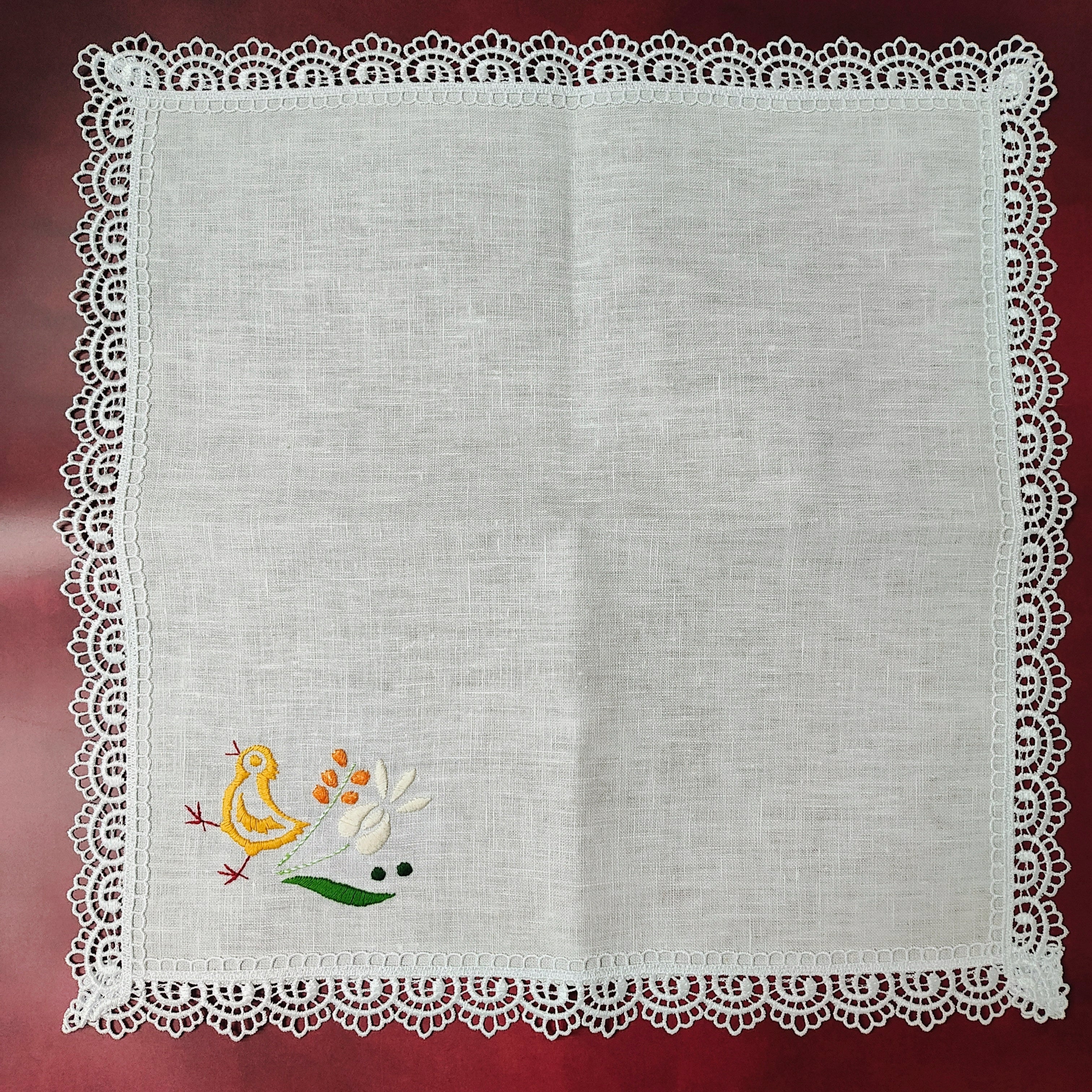 Handmade Easter Linen Doily