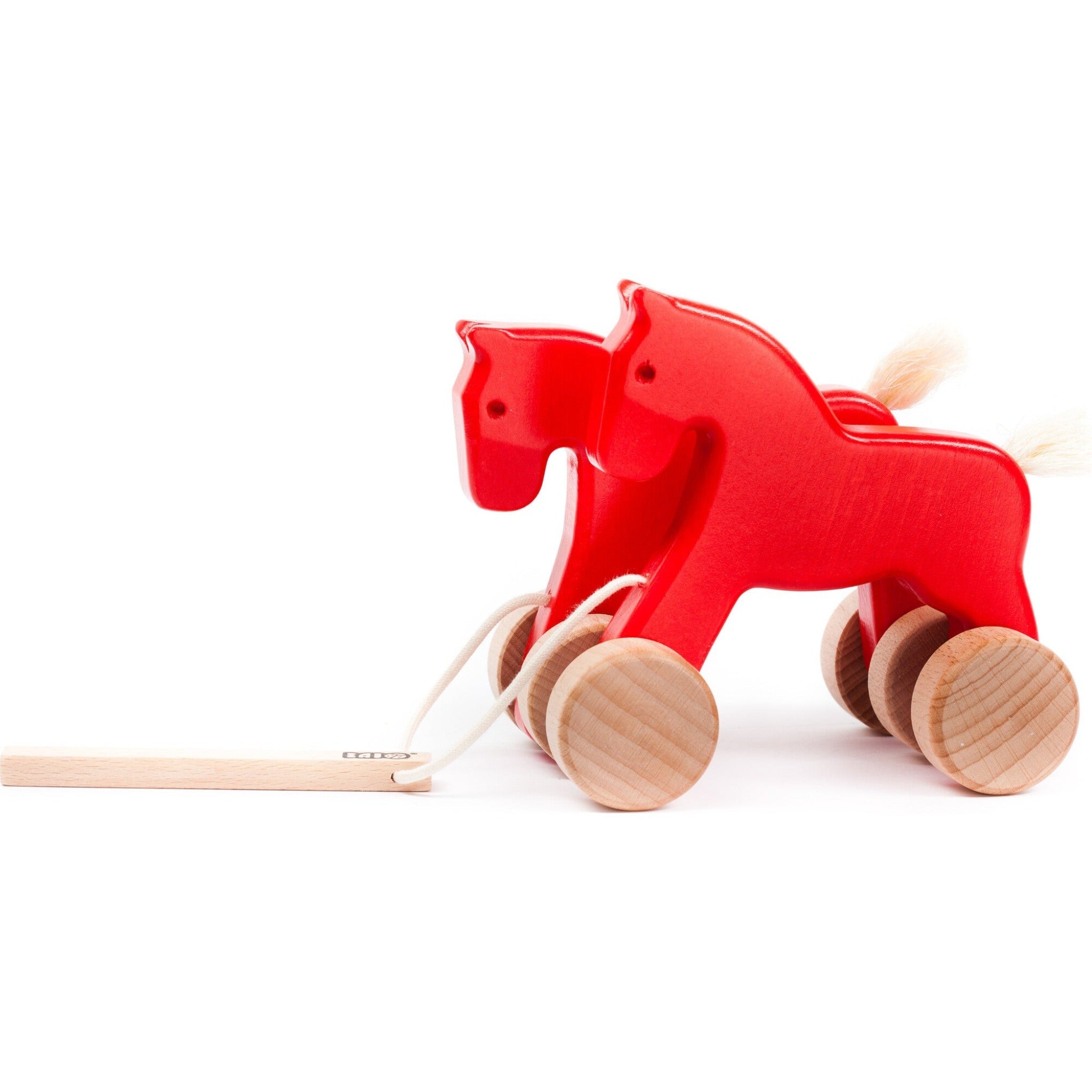 Bajo Double Horses Pull Toy