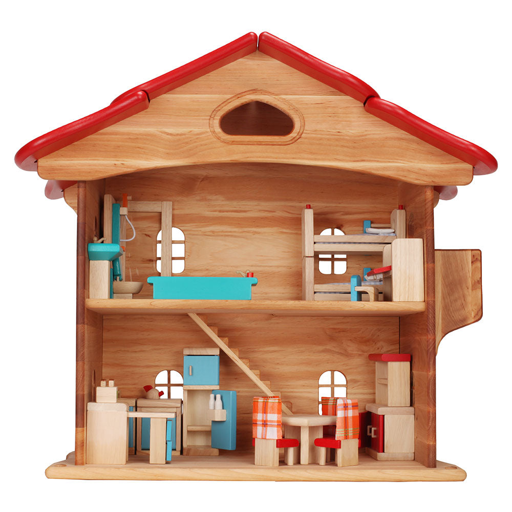 Drewart Lilla's Dollhouse with Red or Natural Roof