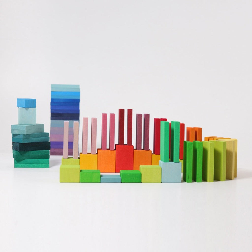Grimm's Rainbow racing dominoes